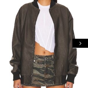 Superdown Ariel Faux Leather Bomber Jacket
